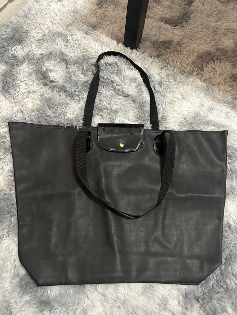 Foldable XL Travel Black Tote Bag Carry All